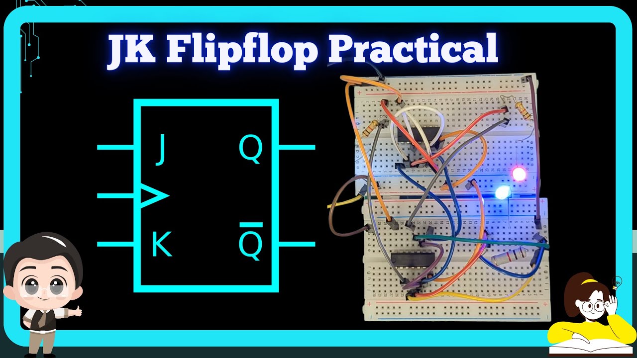 JK Flip flop and T Flip flop circuit using NAND gates  || Digital Electronics Practical in 4K