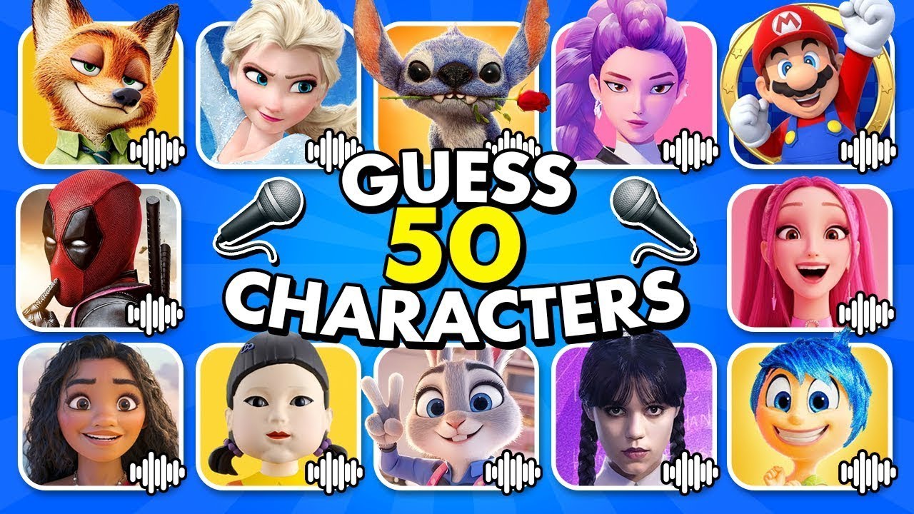 🔊 Guess 50 Movie Characters by Their VOICE + SONG 😍⁉️  Ultimate Voice & Music Quiz Challenge