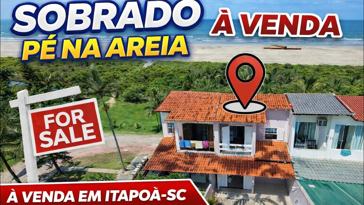 VENDE-SE | SOBRADO DE FRENTE PARA O MAR EM ITAPOÁ -SC. Venha Morar na Praia 