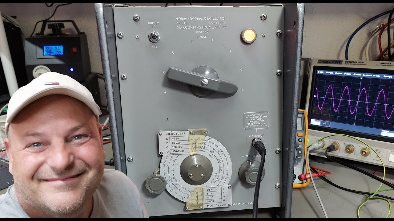 Marconi TF1246 Oscillator 40kHz-50MHz 1974 test teardown
