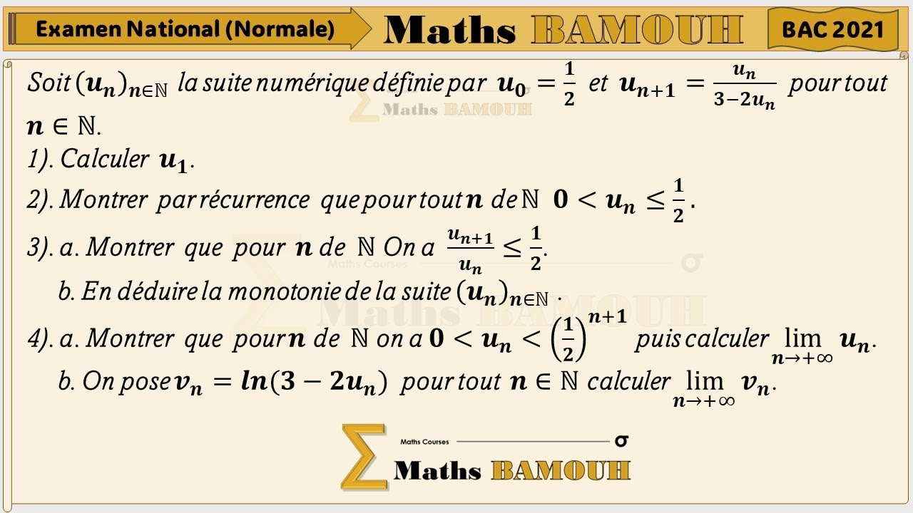 Examen suite 2021 (Normale) 2 bac pc & svt