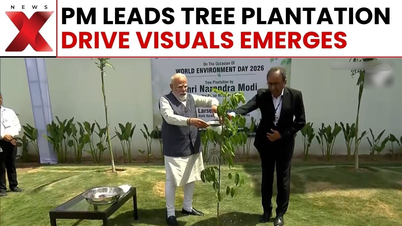 VIDEO | PM Narendra Modi Plants Sapling In Surat On World Environment Day 2026 #pmmodi #newsx