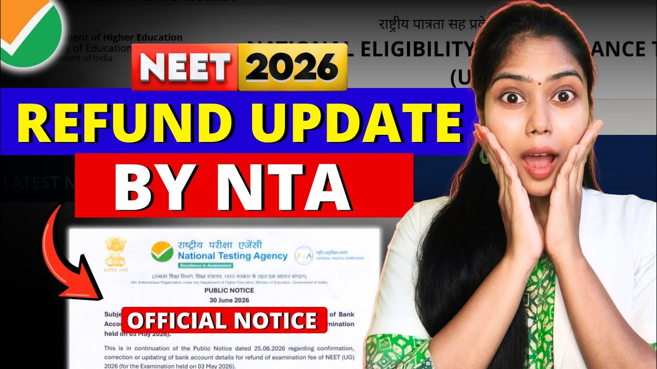 🚨NEET 2026 REFUND Update by NTA | Refund Date Extended? #neet2026 #neet #update #yt