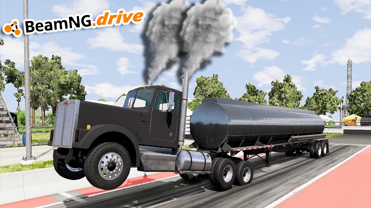 BeamNG.drive MP - гонки на скручивающем раме на 2000-сильном полугрузовике!!