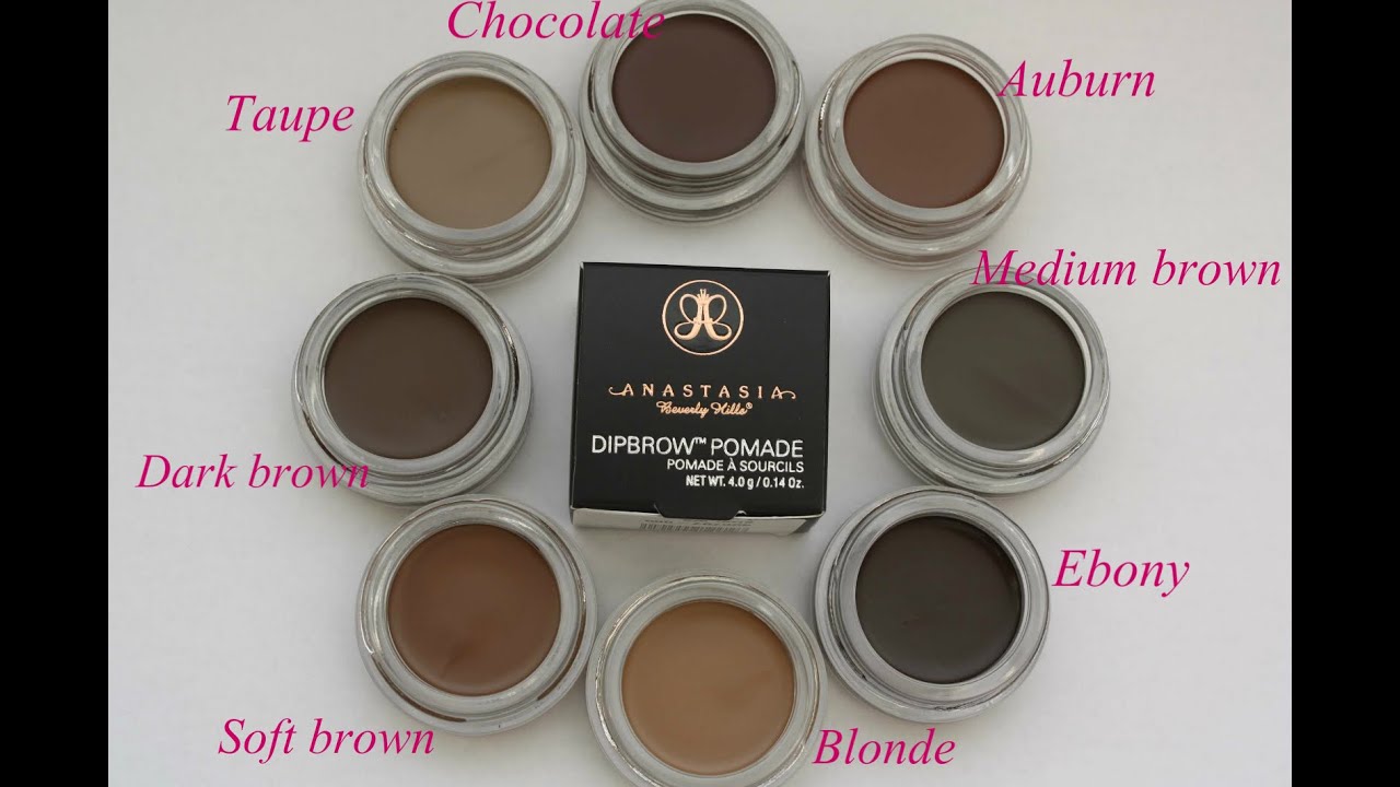 Anastasia Dipbrow  8 colours +Swatches,  Dipbrow pomade ABH