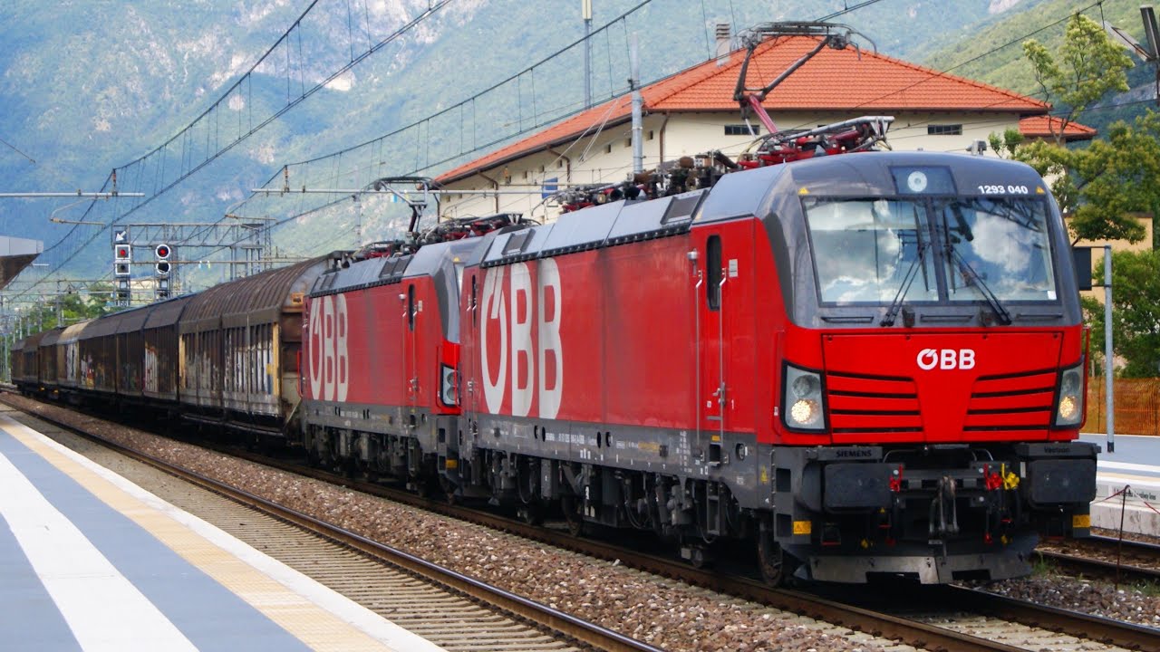 Stazione di Ala/Züge am Bahnhof Ala (17.07.2019): Br 186, 189, 193, Rh 1293, E.412, ETR.526, Flirt