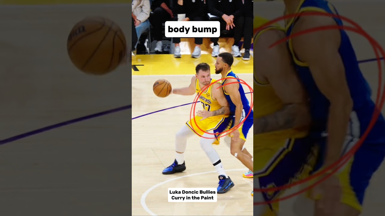 Luka Doncic Bullies Curry in the Paint #lukadoncic #nba #basketball #nbahighlights #shorts