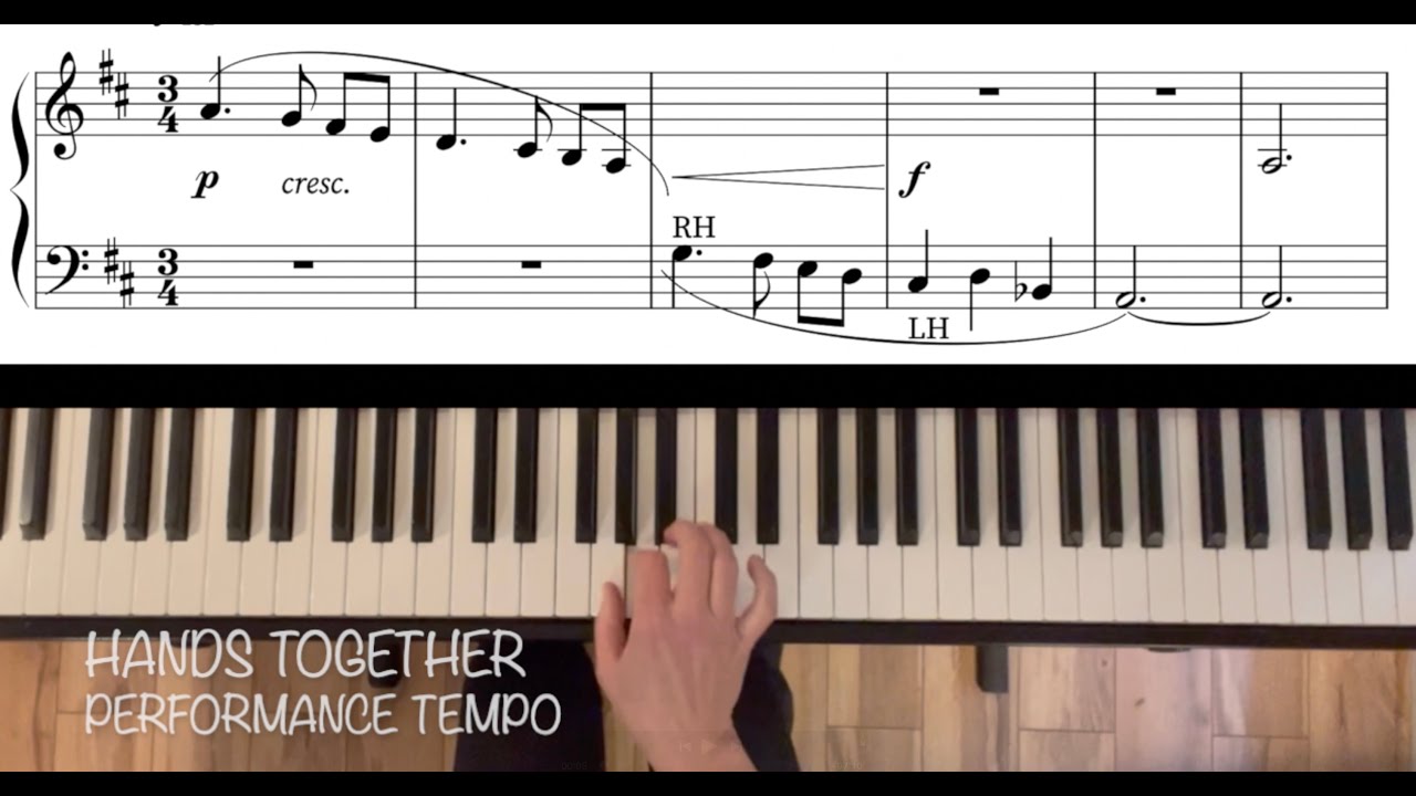 John Burge, A Simple Waltz, RCM level 1. Easy, four part piano tutorial and practice aid.