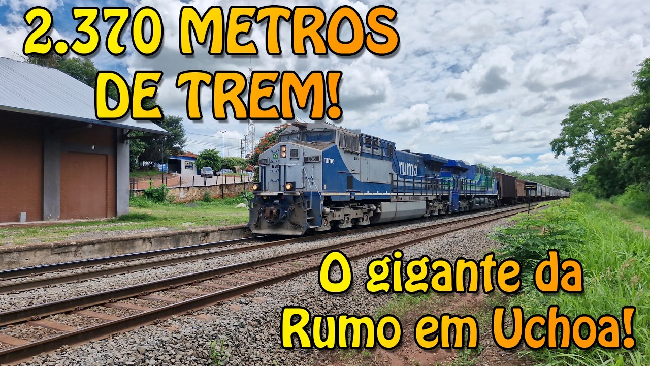 🚂 O Trem Gigante da Rumo passando em Uchoa-SP!