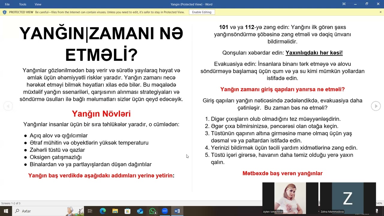 ✅Yanğın təhlükəsizliyi ✅