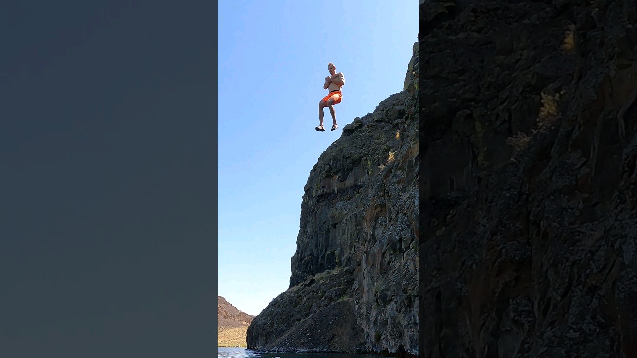 Cliff jumping at Blue Lake in Washington State! #sendit #cliffjumping