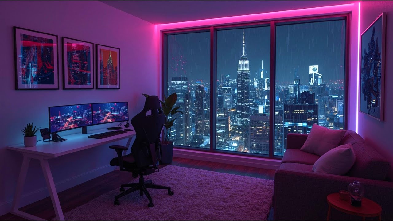 Warm Rainy Night in New York 🌧️ Chill Lofi Beats for Study, Relax & Peaceful Mind