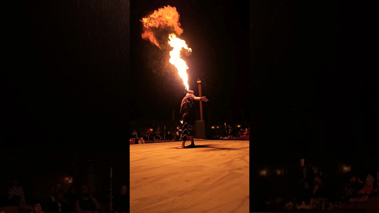 Fire show ver.1- Desert Safari #dubai #lightingdance #wheretogo #wheretovisit #holiday #fireshow