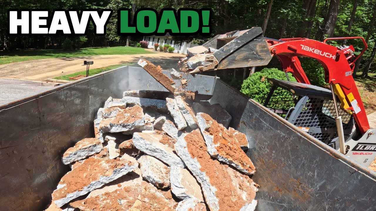 Hauling A Cracked Driveway To The Landfill With My Top Shelf Dump Trailer!