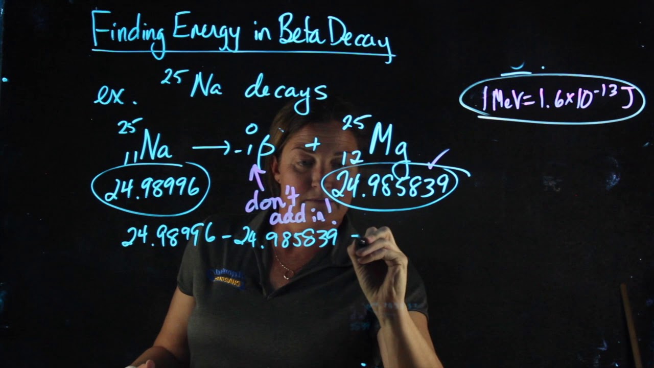 Energy released beta decay