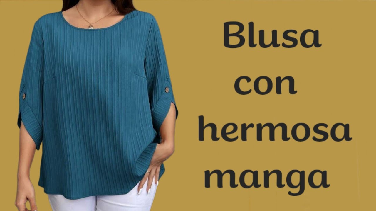 ⚘️Blusa con hermosa manga ♥️ Patrón de blusa moderna, muy fácil y elegante✂️Tendencia de este verano