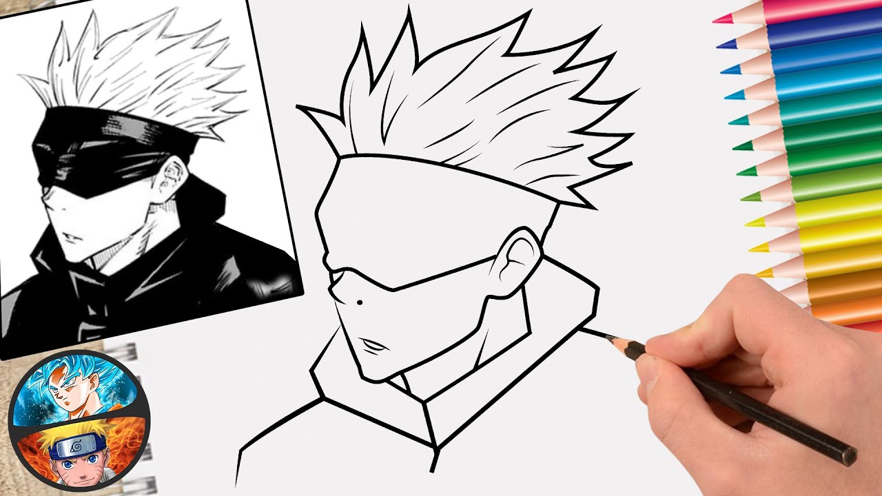 COMO DIBUJAR A SATORU GOJO DE JUJUTSU KAISEN dibujos anime
