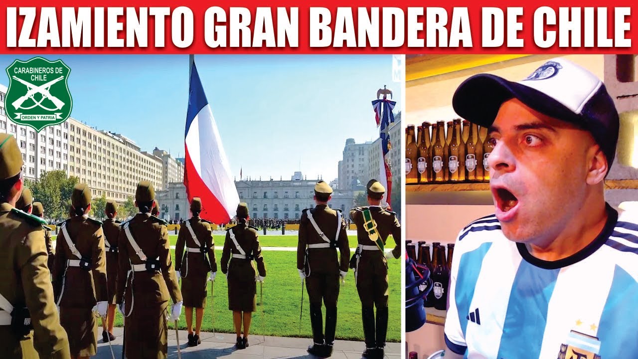 ARGENTINO REACCIONA a IZAMIENTO GRAN BANDERA NACIONAL - CARABINEROS DE CHILE!!!