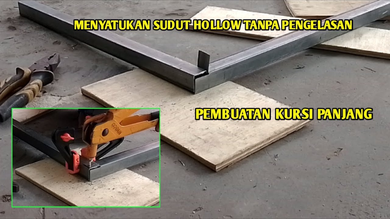 Tutorial cara membuat kursi panjang || bahan besi hollow tanpa las part 5