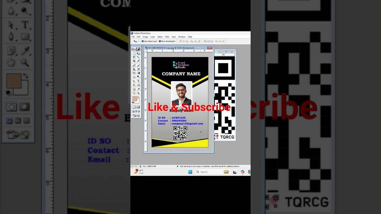 Simple Id Card Design: Id Card Design In Photoshop 7.0 #photoshoptutorial #windows #illustrator  #
