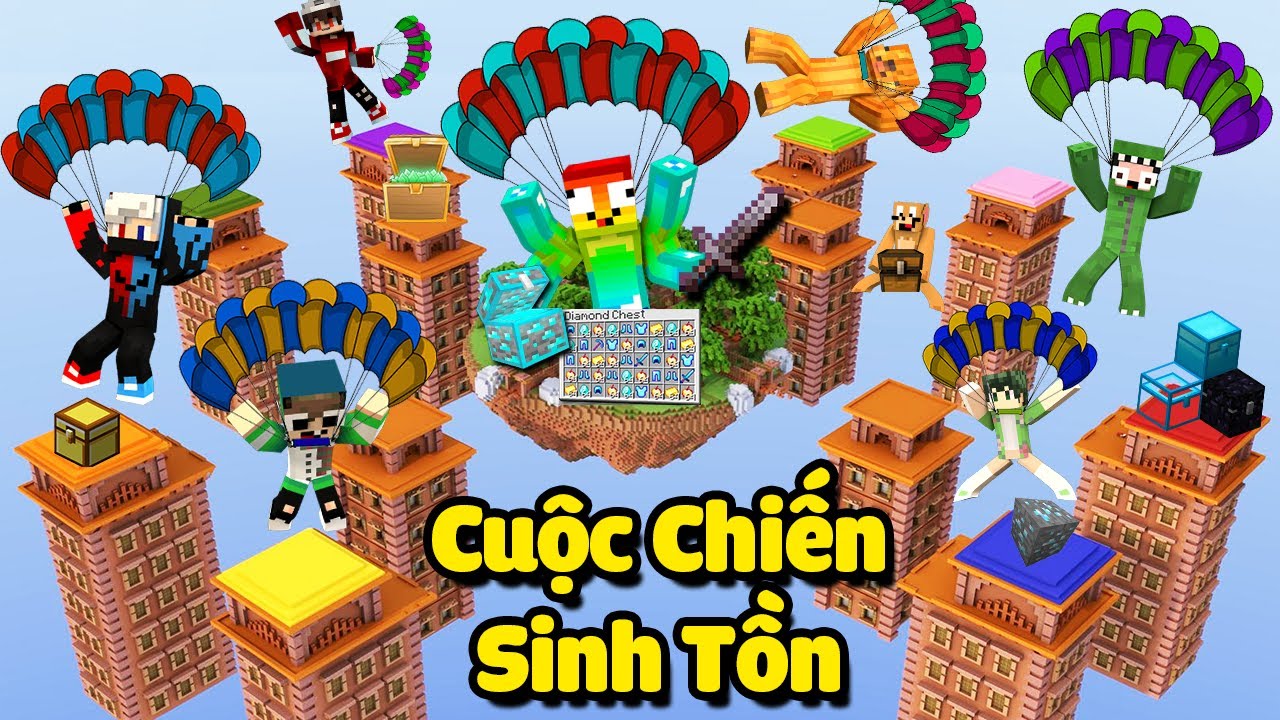 MINI GAME : CUỘC CHIẾN CHẠY BO SINH TỒN ** NOOB MỞ RƯƠNG ĐỒ VIP HÓA PRO CHIẾN ĐẤU 1 Vs 7 ??