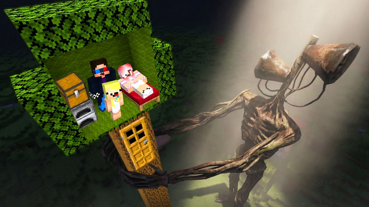 🌳ДОМ НА ДЕРЕВЕ ПРОТИВ СИРЕНОГОЛОВОГО В МАЙНКРАФТ! ШЕДИ МЕН MINECRAFT