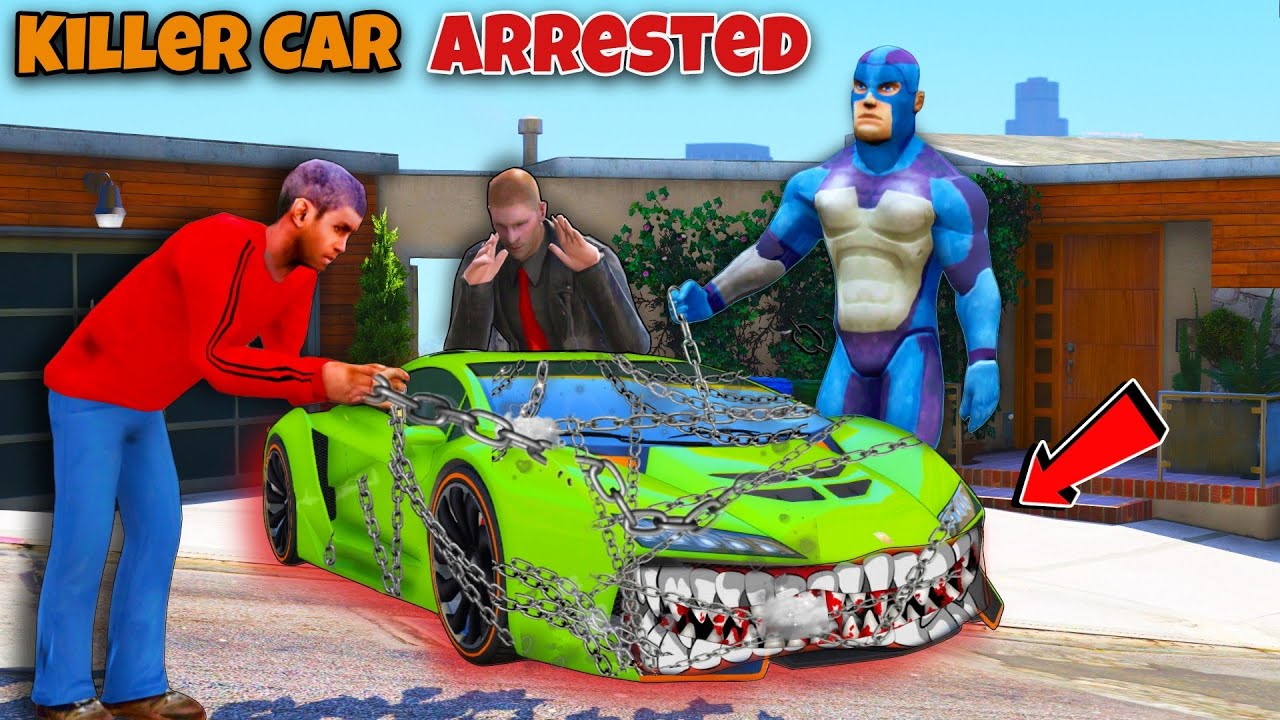 Rope Hero Arrested The Killer Car In Gta 5 |Destroyed Killer Car | Rope Hero Vice Town | Gta V Hindi