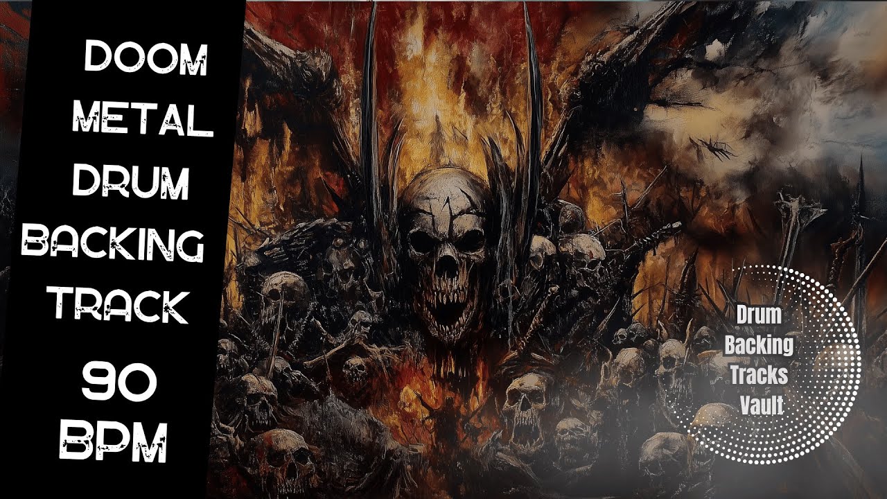 90 BPM Doom Metal Drum Track - Slow & Crushing Groove for Riff Writing
