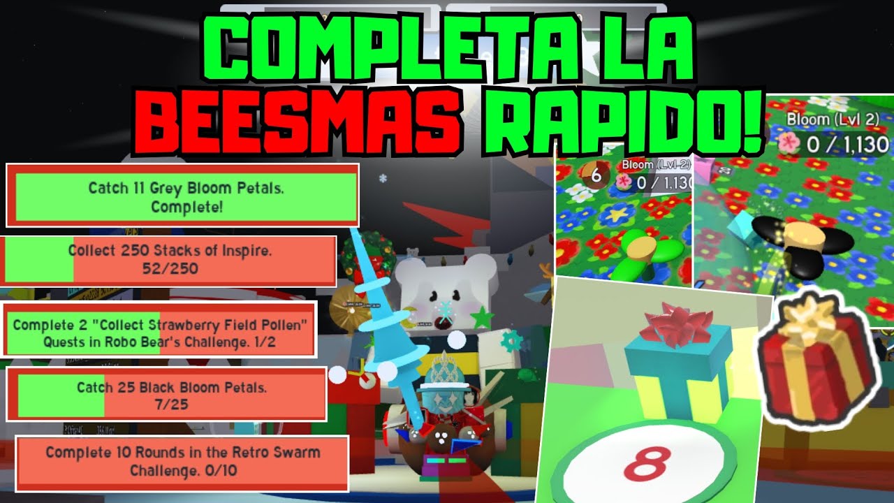 COMO COMPLETAR BEESMAS 2025 RÁPIDO y TODAS SUS MISIONES | Bee swarm simulator roblox 