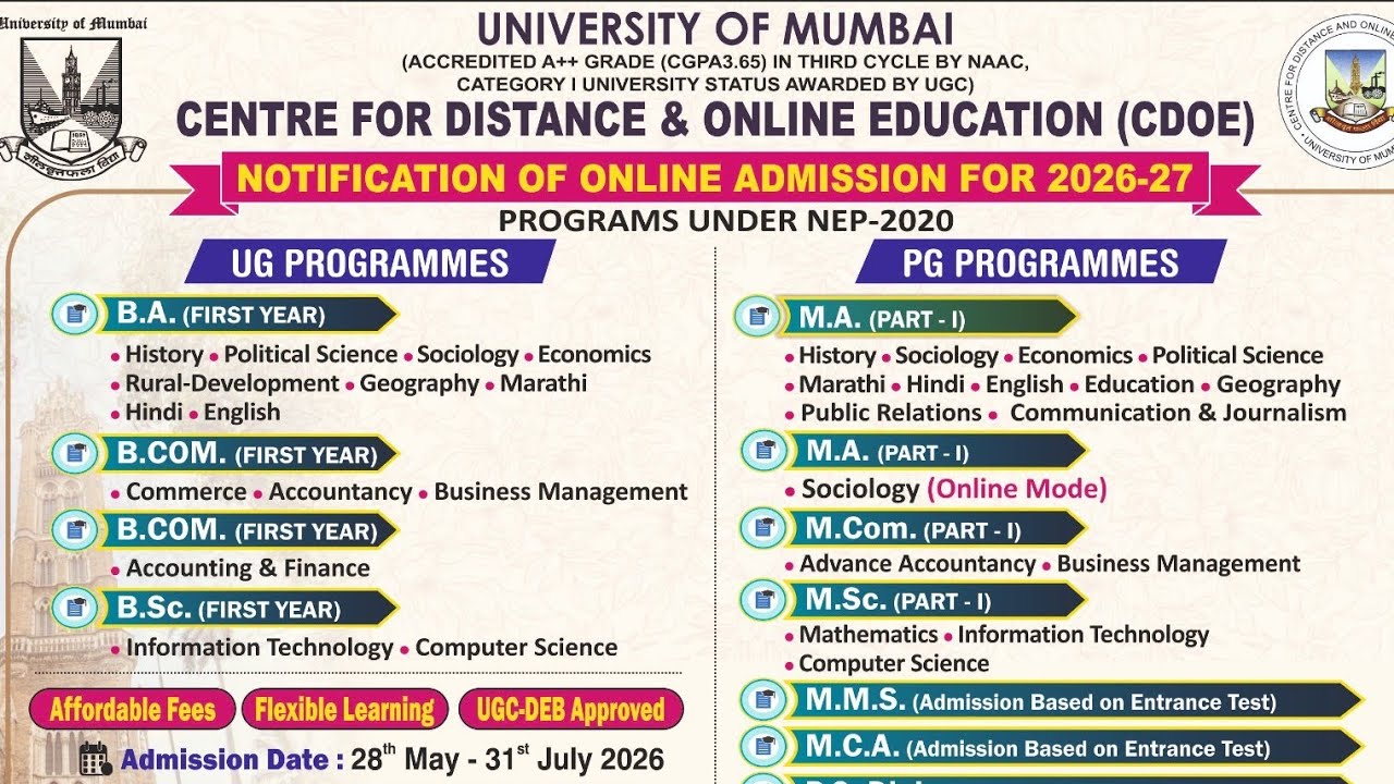 FYBCOM FYBAF NEP  ADMISSION OPEN FOR 2025_2026|Mumbai University Admission |Mcom |CDOE Admission