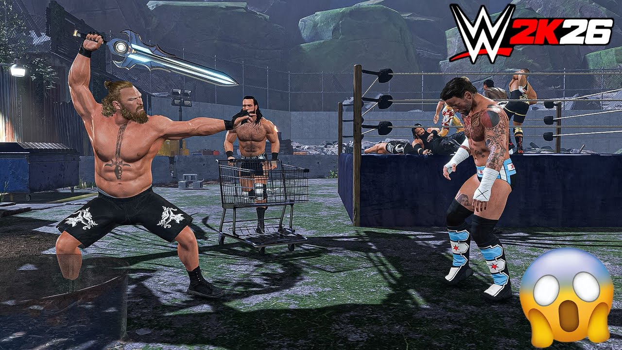 WWE 2K26 Scrapyard 8 Man Brawl | Gameplay