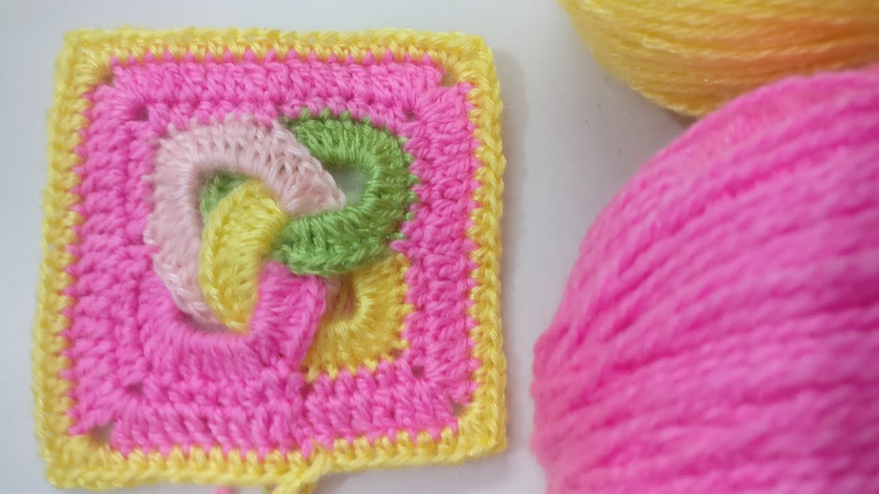 Crochet Interlocking Rings Square,Pattern For Blankets,Bed Throw,Cushion Covers,Table Mats And More