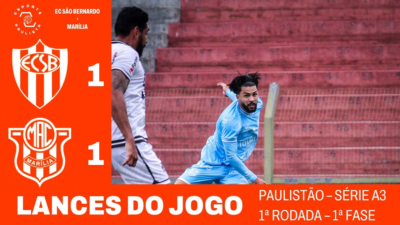 GOLS e LANCES DE EC SÃO BERNARDO 1x1 MARÍLIA - PAULISTÃO A3 | 2026 - 1ª RODADA (imagens: FPF)
