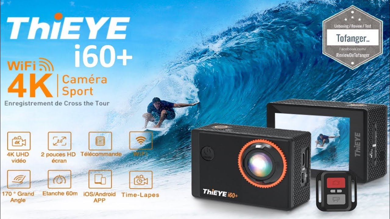 ThiEYE i60 + 4K Camera, 170 °, 2 батареи - комплект аксессуаров - Распаковка