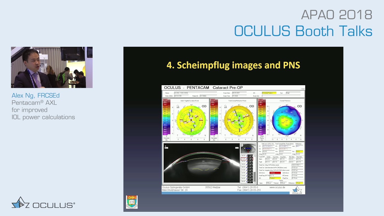 A. Ng, FRCSEd: Pentacam® AXL for improved IOL power calculations