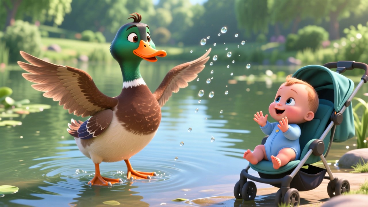 Веселое купание уток в пруду 🦆 | Песенка для детей 