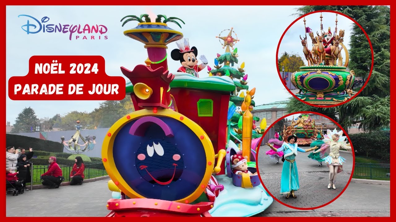NOËL 2024 - Disneyland Paris | 4K PARADE de jour : Mickey et sa parade étincelante