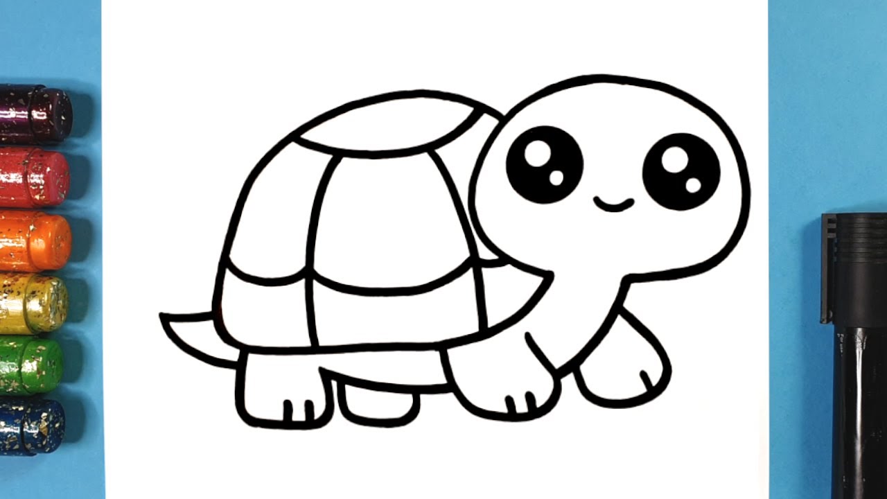 Супермилая черепашка 🐢 | Простой рисунок в стиле каваи всего несколькими штрихами