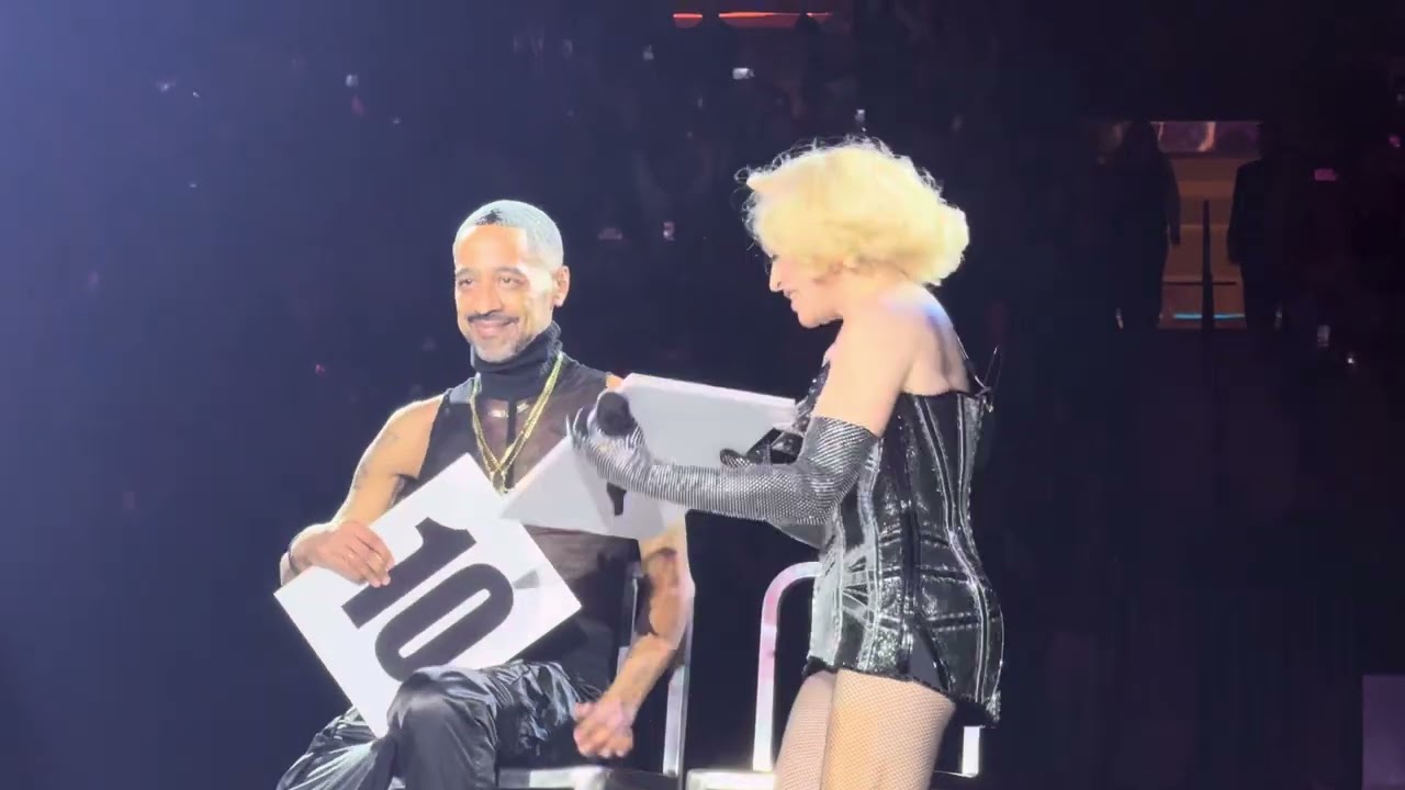 Madonna performs Vogue on The Celebration Tour in New York on 1/22/24.