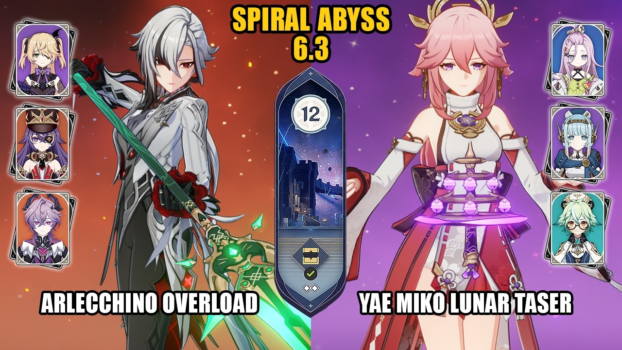 [Spiral Abyss 6.3] Arlecchino Overload & Yae Miko Lunar Taser |Luna IV| Genshin Impact
