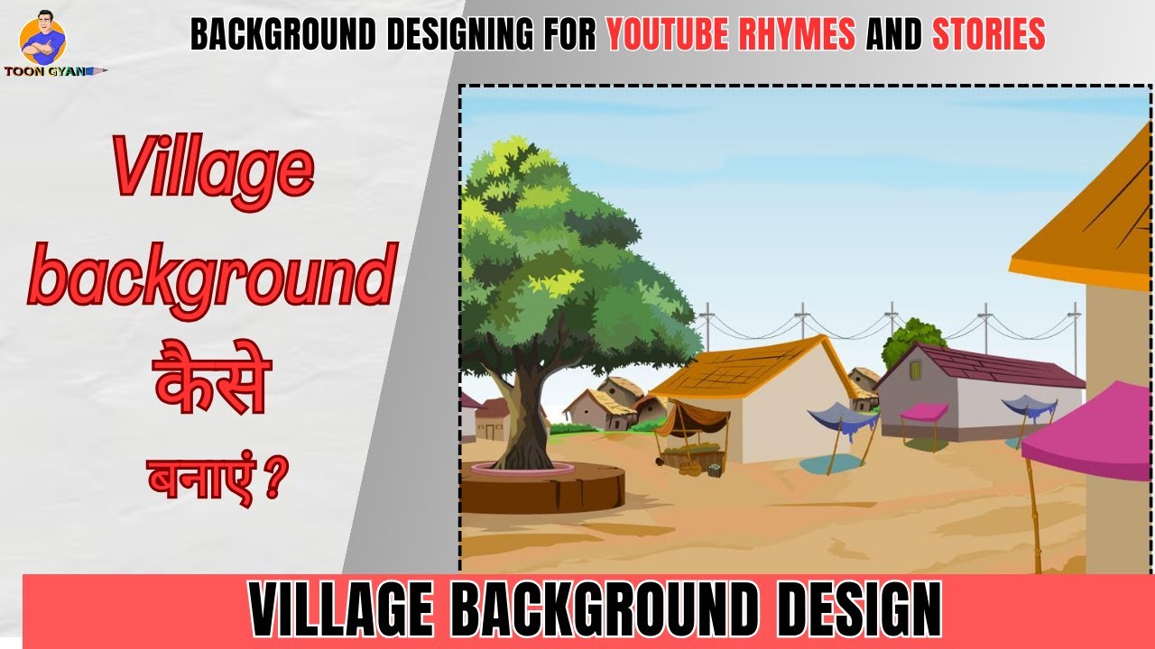 Village Background Design | Class 1 | Village Background Kaise Banaye | Adobe Animate in hindi