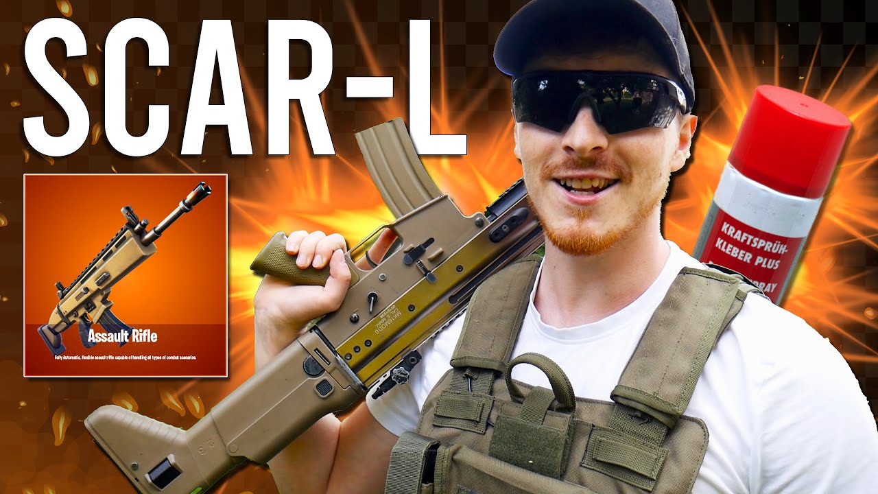 ZLATÝ Airsoft FORTNITE SCAR vs. Plechovka Lepidla - kdo vyhraje? - Nakashi