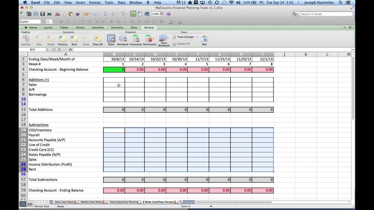 How to do a 8 Week Cash Flow Forecast