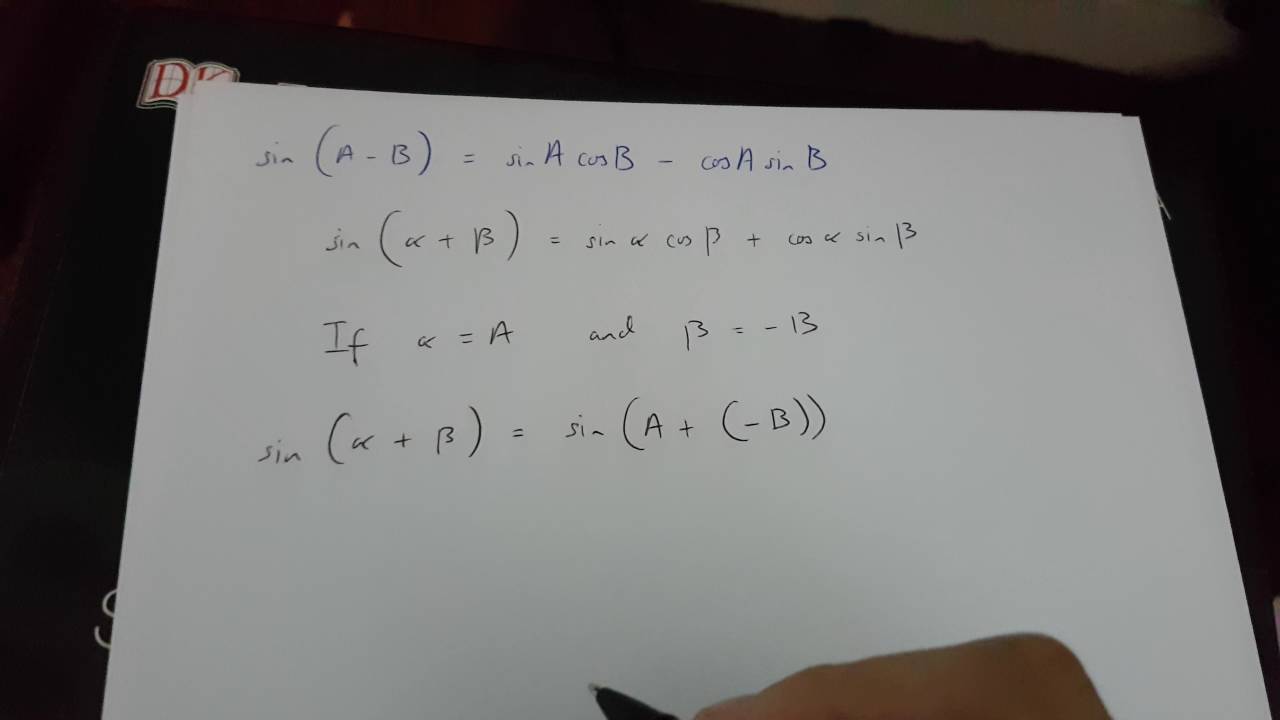 sin(A-B) = sinAcosB - cosAsinB (доказательство)
