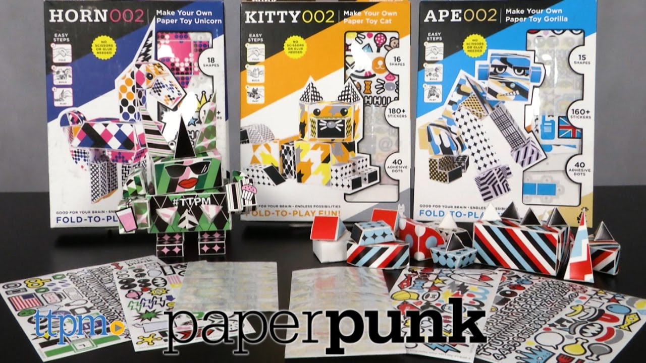 Make Your Own Paper Toy Dog, Gorilla, Robot, Cat & Unicorn from Paper Punk