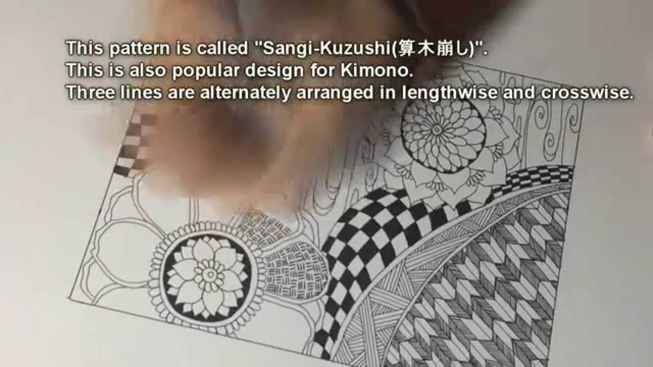 How to draw Japanese patterns in Zentangle / Doodling