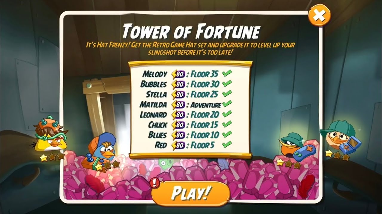 Tower of Fortune - Day 2 for the Retro Game Hat Set Rerun - Angry Birds 2