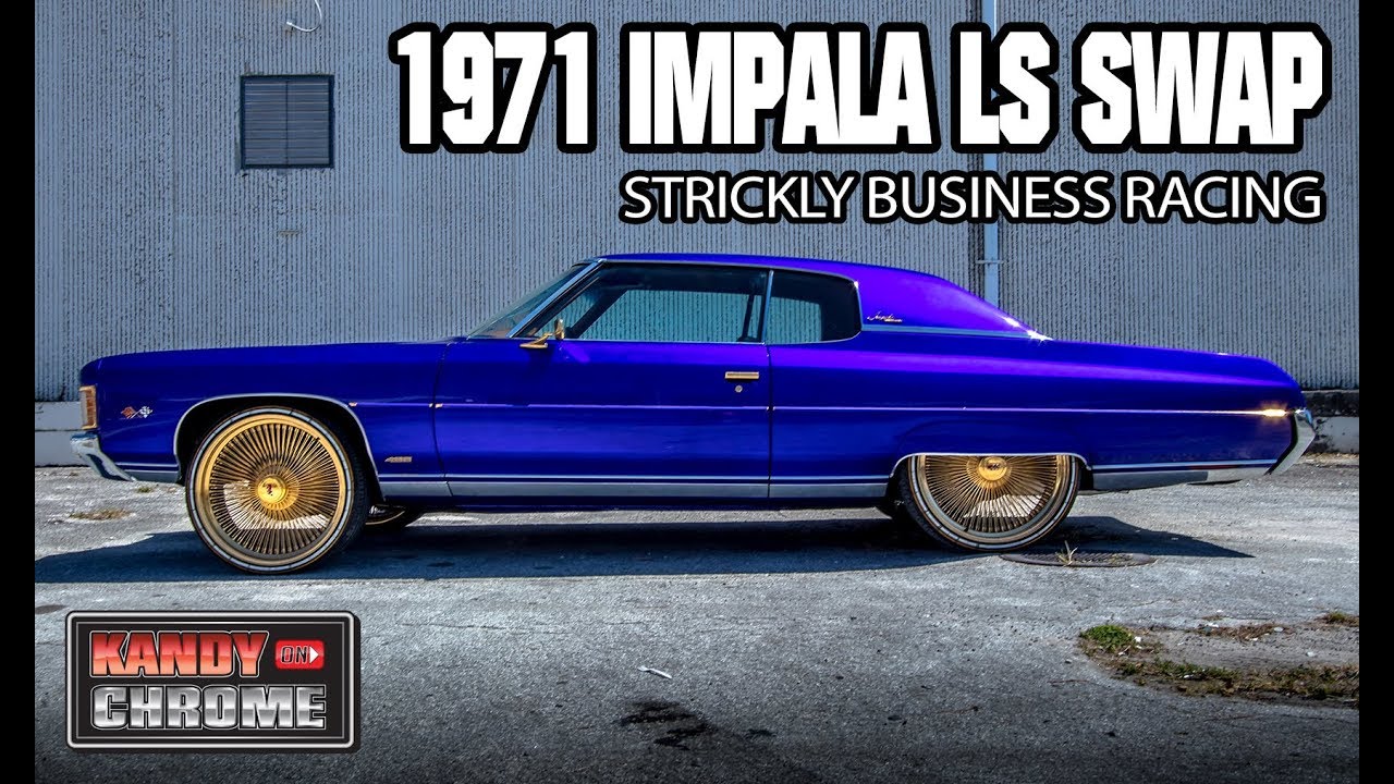 KandyonChrome: 1971 Impala LS Swap Purple Kandy Hardtop on All Gold Daytons