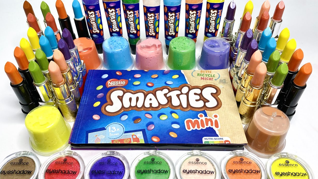 Smarties Slime - Mixing Makeup Eyeshadow Into Slime