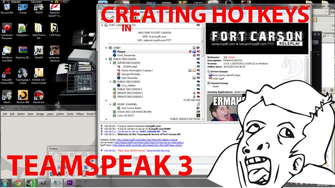 How to set up Hotkeys for Teamspeak 3 | Fort Carson Roleplay